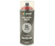 Motip Ral 3000 blizgi liepsnos raudona spalva