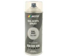 Motip Ral 9002 blizgi pilkai balta