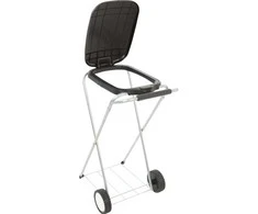 Move&amp;Up Atliekų lentynėlė, BD741, juoda, cinkuoto plieno, 120 l, su maišų laikikliu ir juodu dangčiu su mygtuku