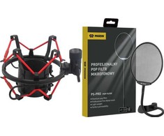Mozos Mozos Vibraciją slopinantis krepšelis 48–54 mm (SHM2-Raudonas) + mikrofono iššoksėjimo filtras PS-PRO