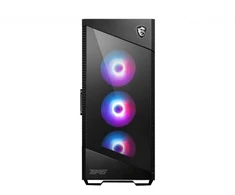 MSI MPG VELOX 100R vidutinio dydžio bokšto tipo žaidimų kompiuterio korpusas '' juodas, 4x 120 mm ARGB ventiliatoriai, 1-6 ARGB šakotuvas, ARGB šviesos juostelė, USB Type-C, grūdintas stiklas, centrinis, E-ATX, ATX, mATX, mini-ITX '', Midi bokštas, PC, juodas, ATX, žaidimų, 3x 120 mm