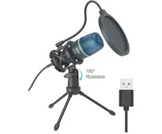 Ausinės MTK Mikrofonas su triukšmo slopinimu ir trikoju. LED apšvietimas su USB 2.0 laidu.