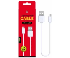 MTK OnePlus Micro USB kabelis – 3 metrų – Balta
