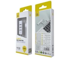 MTK „OnePlus“ USB-C šakotuvas su 4 USB 2.0 išėjimais – baltas