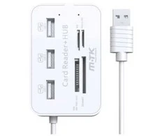 MTK USB 2.0 šakotuvas + kortelių skaitytuvas - 3 x USB 2.0 + MS/SD/M2/TF