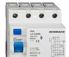 Mto Electric As „Schrack HPFI“ relė AC/DC - 4P 40A 10kA 30mA, B tipas