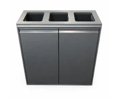 Multi Šiukšlių dėžė 3x80 l atidengtu dangčiu pilka, vnt.