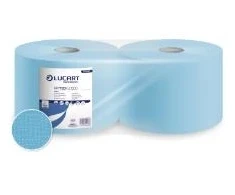 Multi Pramoninė šluostymo ritė 2 sluoksnių Ø36 cm, P22,5 cm x Ilgis 360 m, „Ecolabel“, mėlyna, perdirbtų pluoštų