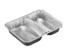 Multi Vienkartinė dėklė 2 skyrių 495/645 ml 227x178x39 mm, 6 pakeliai x 100 vnt./kartonas