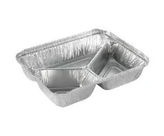 Multi Aliuminio dėklas 990 ml, 227x177x39 mm, 3 skyrių, stačiakampis, sidabrinis, 550 vnt./kartono