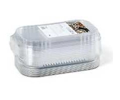 Multi Vienkartiniai padėklai Ready2Cook 964 ml 234x138x43 mm su Apet plastikiniais dangčiais, 10 rinkinių
