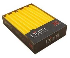 Multi Žvakė Ø22x245 mm degimo laikas 7,5 valandos geltona, 4 vienetų paketas, 30 vnt./dėžėje