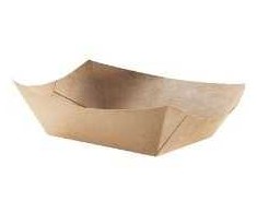 Multi Gruzdintų bulvyčių dėklas 75x48x27 mm kraft / popierius / PLA rudos spalvos – 250 vnt.
