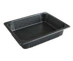 Multi Padėklas 1/2 GN P2325-65T 1 skyriaus 4000 ml, I325xP265xA65 mm MO-PP juodas, 96 vnt./kartonas
