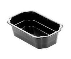 Multi 1 skyriaus išsinešimo dėklas 1/4 GN 1750 ml 250x159x70 mm PP juodas, 220 vnt./kartoninėje dėžėje
