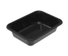 Multi Padėklas 1 sekcijos 2187-1G 765 ml 187x137x45 mm CPET juodas, 432 vnt./dėžėje