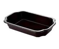 Multi 1 skyriaus TakeAway dėklas 1/4 GN 250x159x43 mm MIN PP juodas, 246 vnt./kartoninėje dėžėje