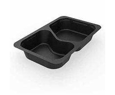 Multi Padėklas 2 skyrių 1/4 GN 630/500 ml 265x162x43 mm PP juodas, 225 vnt./dėžėje