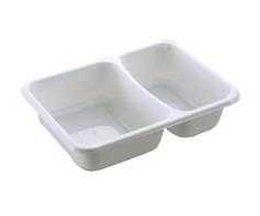 Abena Padėklas 2 skyrių 2171-2B 215/315 ml 171x127x38 mm CPET baltas, 504 vnt./dėžėje