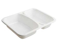Abena Padėklas 2 skyrių 2227-2K 450/610 ml 227x178x43 mm CPET baltas, 360 vnt./kartoninėje dėžėje