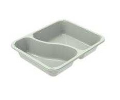 Multi Dviejų skyrių padėklas C2227-2F stačiakampis I227×P178×A43 mm 685/430 ml CPET Evolve – 360 vnt./dėžėje