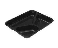 Abena Padėklas 3 skyrių 2227-3A CPET 150/210/400 ml 227x178x30 mm Juodas, 492 vnt./kartoninėje dėžėje