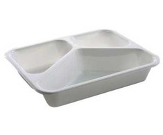 Abena 3 skyrių padėklas 2227-3F 200/285/520 ml 227x178x43 mm CPET baltas, 420 vnt./dėžėje