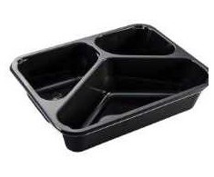 Abena Dėklas 3 skyrių 2227-3K 227x178x53 mm CPET juodas, 276 vnt. dėžėje
