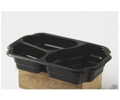 Multi Padėklas 3 skyrių išsinešimui 1/4 GN 550/350/200 ml 250x159x48 mm PP juodas, 246 vnt. dėžėje
