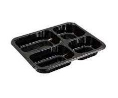 Multi Padėklas 4 skyrių 2227-4 227x178x43 mm CPET juodas OMPAK 4 vnt. x 57 vnt./kartoninė dėžė, 4 pakuotės x 57 vnt./kartoninė dėžė