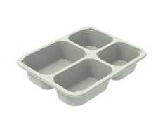 Multi 4 skyrių dėklas C 2227-4C stačiakampis 227x178x43 mm 1070 ml CPET Evolve, 228 vnt. dėžėje
