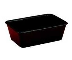 Multi Padėklas 750 ml, L175 x P120 x A52 mm, makaronų padėklas mikrobangų krosnelei, PP, juodas, 50 vnt. x 750 ml/pakuotė - (50 vnt.)