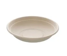 Multi BePulp apvalus padėklas 750 ml Ø209xH42 mm, pagamintas iš cukranendrių išspaudų, be PFAS, natūralus, 4 pakuotės po 75 vnt./dėžė