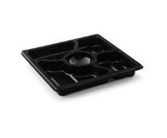 Multi Zen Tapas padėklas 5 skyrių kvadratinis 1226 ml 250×250×33 mm RPET juodas, 60 vnt.