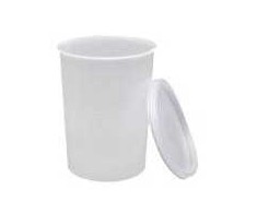 Multi Puodelis 400 ml Ø75x100 mm su dangteliu su užsegimu PP baltas, 100 vnt./dėžėje