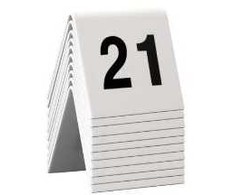 Plakatas Multi Stalo ženklas Securit nr. 21-30 5x4x5 cm akrilas baltas, 6 vnt. x 10 vnt./pak.