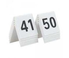 Plakatas Multi Stalo ženklas Securit Nr. 41-50 5x4x5 cm akrilas baltas, 6 vnt. x 10 vnt./pak.