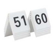 Plakatas Multi Stalo ženklas Securit nr. 51-60 5x4x5 cm akrilas baltas – 6 vnt. (10 vnt./pak.)