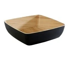 Multi Dubuo Frida 2,65 l 25x25x7,5 cm melaminas juodas/medienos imitacija, 6 vnt./pak.
