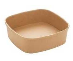 Multi Kvadratinė lėkštė 170x170x50 mm 900 ml Kraft su PE ruda, 6 pakeliai x 50 vnt./dėžutėje