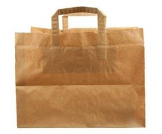 Multi Nešiojamas maišelis 21 l 320x220x260 mm 80 g su rankenėle, popierinis, rudas, 175 vnt./dėžėje
