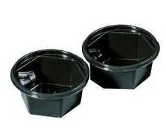 Multi Padažų indeliai Catersource 50 ml Ø68xH31 mm APET juodi, 96 vnt./pak.