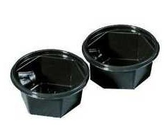 Multi Padažo indelis Catersource 50 ml Ø68xH31 mm APET juodas, 12 pak. x 96 vnt. / dėžėje