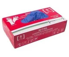 Vienkartinės pirštinės Prime Source S dydis be miltelių, nitrilo, be greitintuvo, AQL 1.5, mėlynos - (100 vnt.)