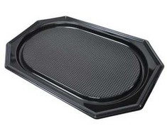 Multi Vienkartinė dėklė 36x54 cm didelis plastikinis PET juodas dangtis skirtas 73705, 10 vnt./pak. (10 vnt.)