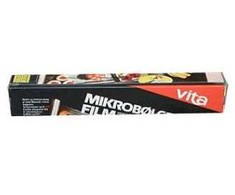 Multi Vita neperforuota mikrobangų plėvelė B30 cm x L15 m 6,5 my PVDC skaidri, supjaustyta dėžutėje