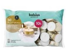 Multi Didelės arbatinės žvakės Ø6cm, dega 10 valandų, auksinės, 50 vnt., 5 pak. x 50 vnt./kartoninė dėžė