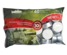 Multi Tealight candle large burn time 10 hours baltas, 6 pcs x 40 pcs/carton