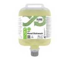 Multi Rankų indų ploviklis Sure Hand Dishwash DVM 2 l be kvapų ir dažiklių, augalinės sudėties, 3 x 2 l/dėžė