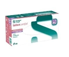 Multi Vienkartinės pirštinės Sempermed Comfort dydis XL lateksinės be pudros baltos AQL 1,5, 90 vnt./pak.